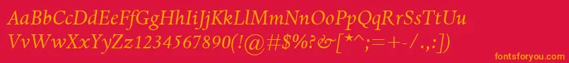 Шрифт DanteMtItalic – оранжевые шрифты на красном фоне