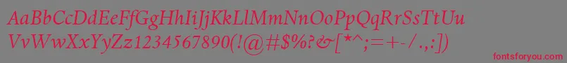 DanteMtItalic Font – Red Fonts on Gray Background