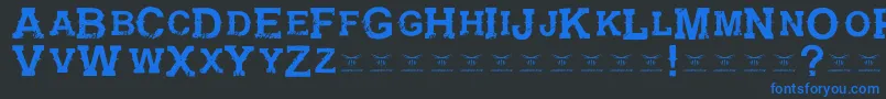 GunfighteracademyRegular Font – Blue Fonts on Black Background