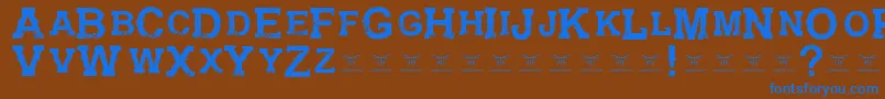 GunfighteracademyRegular Font – Blue Fonts on Brown Background