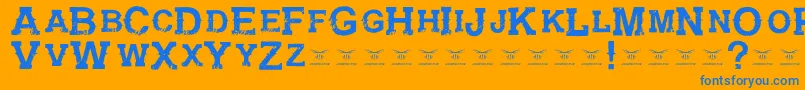 GunfighteracademyRegular Font – Blue Fonts on Orange Background