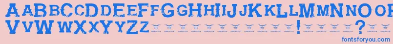GunfighteracademyRegular Font – Blue Fonts on Pink Background