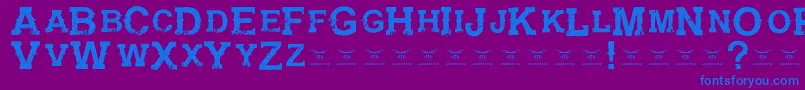 Шрифт GunfighteracademyRegular – синие шрифты на фиолетовом фоне
