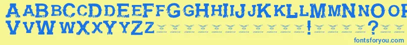GunfighteracademyRegular Font – Blue Fonts on Yellow Background
