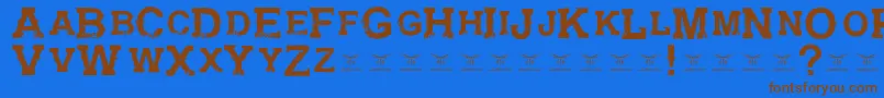GunfighteracademyRegular Font – Brown Fonts on Blue Background