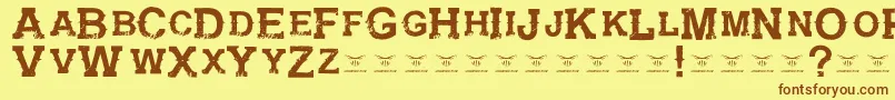 GunfighteracademyRegular Font – Brown Fonts on Yellow Background
