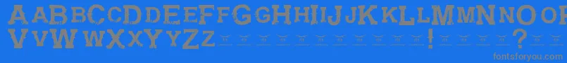 GunfighteracademyRegular Font – Gray Fonts on Blue Background