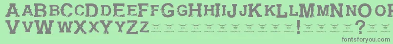 GunfighteracademyRegular-Schriftart – Graue Schriften auf grünem Hintergrund