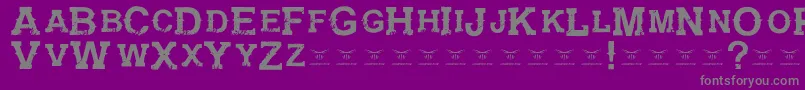 Fonte GunfighteracademyRegular – fontes cinzas em um fundo violeta