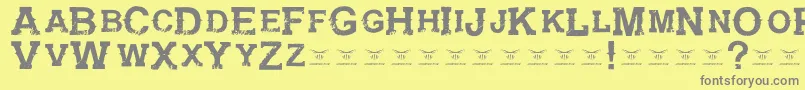 GunfighteracademyRegular Font – Gray Fonts on Yellow Background