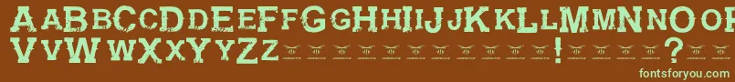 GunfighteracademyRegular Font – Green Fonts on Brown Background