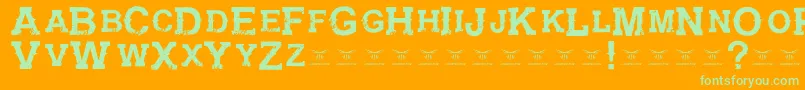 GunfighteracademyRegular Font – Green Fonts on Orange Background