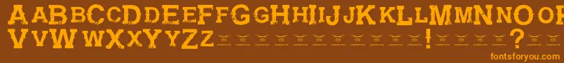 GunfighteracademyRegular Font – Orange Fonts on Brown Background