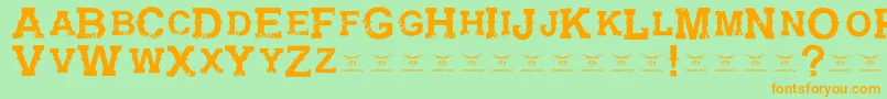 GunfighteracademyRegular Font – Orange Fonts on Green Background
