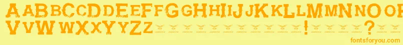 GunfighteracademyRegular Font – Orange Fonts on Yellow Background