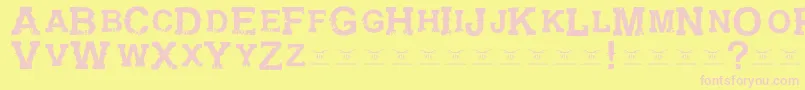 Шрифт GunfighteracademyRegular – розовые шрифты на жёлтом фоне