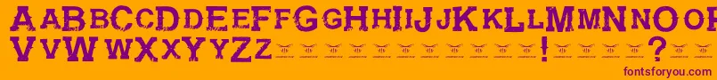 GunfighteracademyRegular Font – Purple Fonts on Orange Background