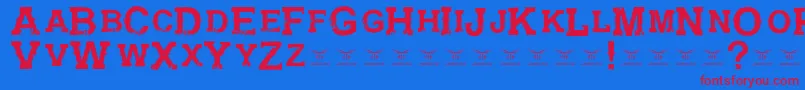 GunfighteracademyRegular Font – Red Fonts on Blue Background