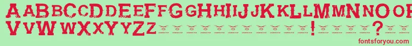 GunfighteracademyRegular Font – Red Fonts on Green Background