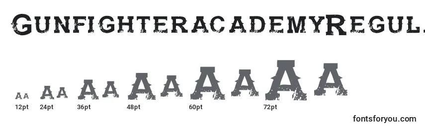 GunfighteracademyRegular (118436) Font Sizes