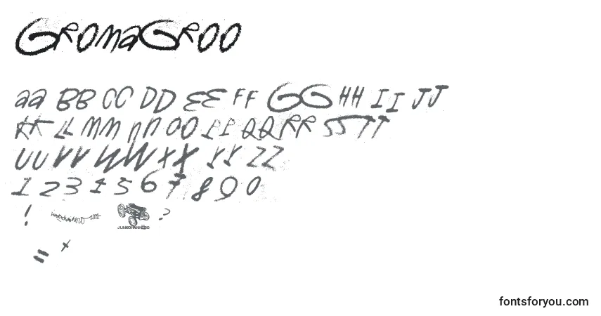 Schriftart Gromagroo – Alphabet, Zahlen, spezielle Symbole