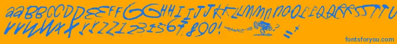 Gromagroo Font – Blue Fonts on Orange Background