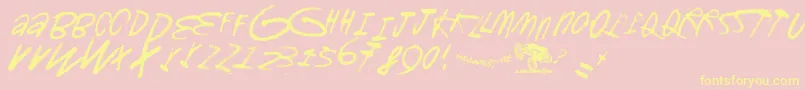 Gromagroo Font – Yellow Fonts on Pink Background