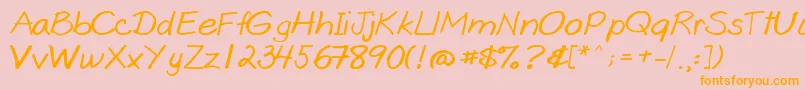 Goobascript Font – Orange Fonts on Pink Background