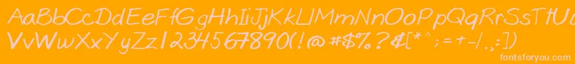 Goobascript Font – Pink Fonts on Orange Background