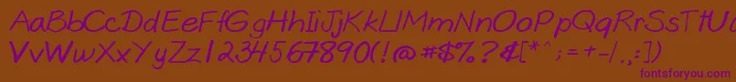 Goobascript Font – Purple Fonts on Brown Background