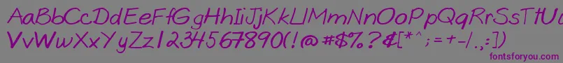 Goobascript Font – Purple Fonts on Gray Background
