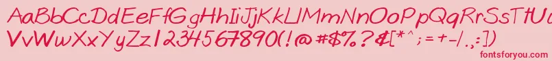 Goobascript Font – Red Fonts on Pink Background