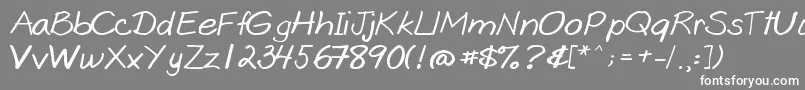 Goobascript Font – White Fonts on Gray Background