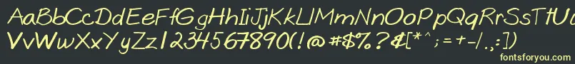 Weitere Informationen zur Goobascript-Schriftart Goobascript-Schriftart – Gelbe Schriften auf schwarzem Hintergrund