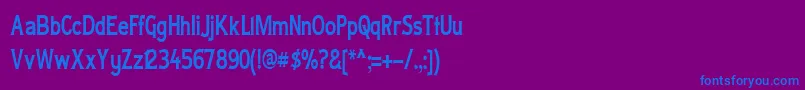 LadyCopraNarrow Font – Blue Fonts on Purple Background