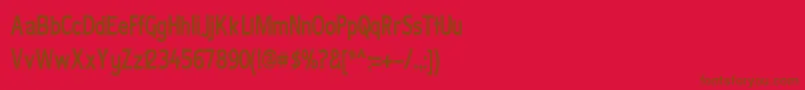 Шрифт LadyCopraNarrow – коричневые шрифты на красном фоне
