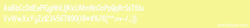 LadyCopraNarrow Font – White Fonts on Yellow Background