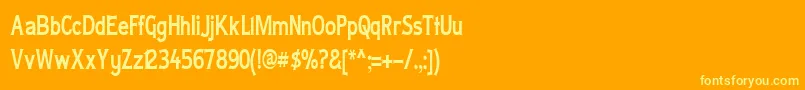 Шрифт LadyCopraNarrow – жёлтые шрифты на оранжевом фоне