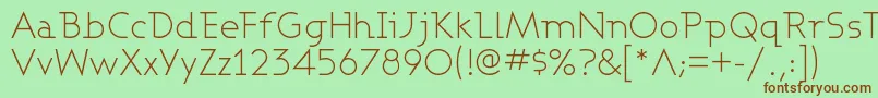 Ashbl-Schriftart – Braune Schriften auf grünem Hintergrund