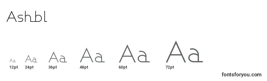 Размеры шрифта Ashbl