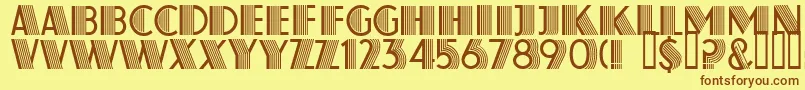 AtlasDecoB Font – Brown Fonts on Yellow Background