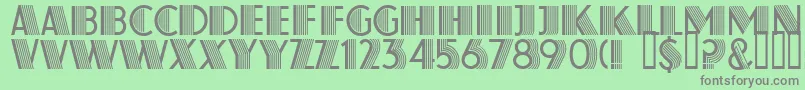 フォントAtlasDecoB – 緑の背景に灰色の文字