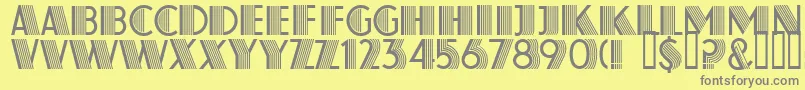 フォントAtlasDecoB – 黄色の背景に灰色の文字