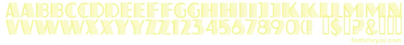 AtlasDecoB Font – Yellow Fonts on White Background