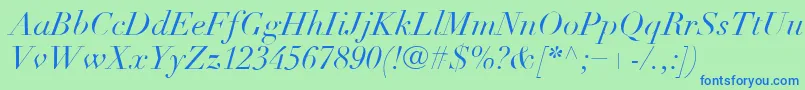 LinotypeDidotLtItalic Font – Blue Fonts on Green Background
