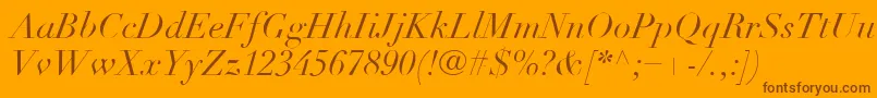 LinotypeDidotLtItalic Font – Brown Fonts on Orange Background