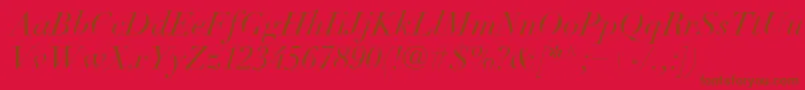 フォントLinotypeDidotLtItalic – 赤い背景に茶色の文字