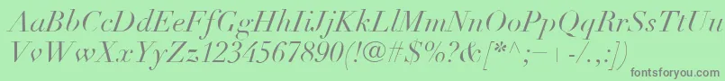 LinotypeDidotLtItalic Font – Gray Fonts on Green Background