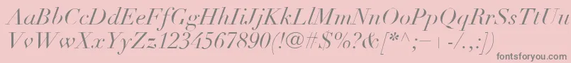 More about LinotypeDidotLtItalic Font LinotypeDidotLtItalic Font – Gray Fonts on Pink Background