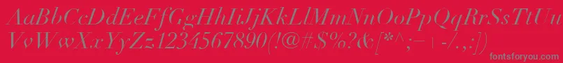 フォントLinotypeDidotLtItalic – 赤い背景に灰色の文字